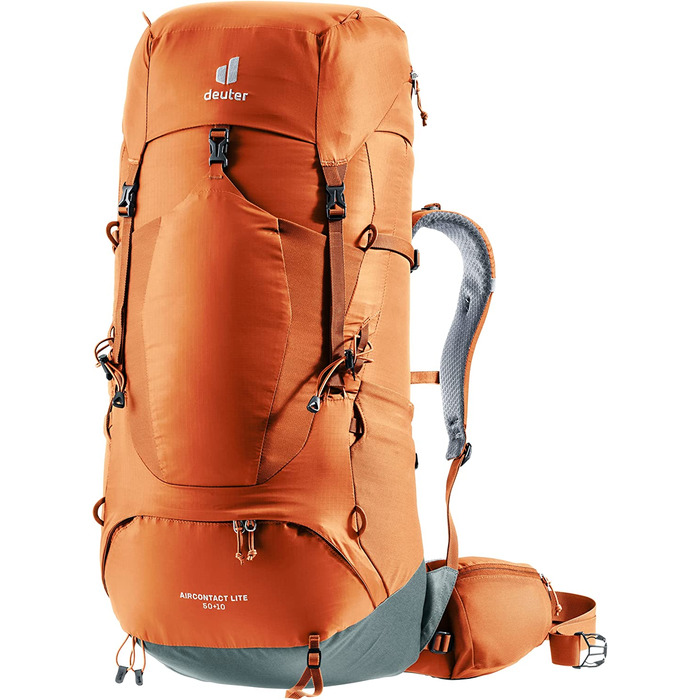 Легкий похідний рюкзак deuter Aircontact Lite 50 10 (каштаново-Бірюзовий)