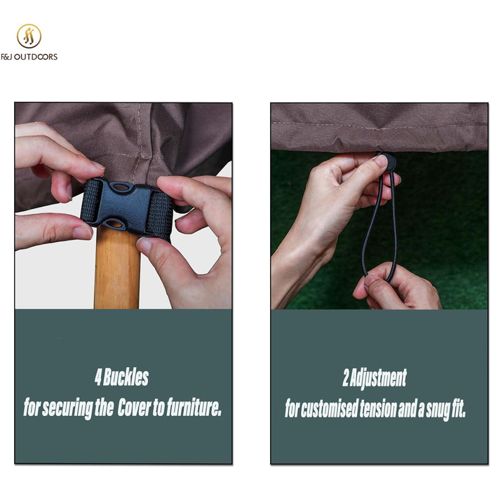 Накладка для садово-патіо меблів F&J Outdoors: водовідштовхувальна, захист від сонця, для 3-х місць, 208x99x61/89 см, бежева