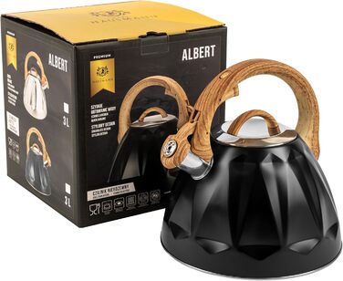 Чайник Karl Hausmann 3L з автоматичним свистком для індукційних, газових та електричних плит - з нержавіючої сталі