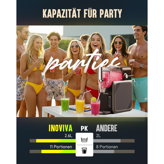 Машина для приготування сляшів 2L, без льоду, для дому, самоочищення, 5 режимів, сляші, молочні коктейлі, фраппе та заморожені коктейлі (оновлена версія), сірий колір