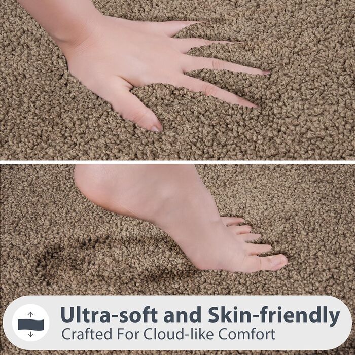 Килимок для ванної кімнати 60 x 150 см, неслизький, миючий, для душу, ванни та підлоги - сіро-коричневий