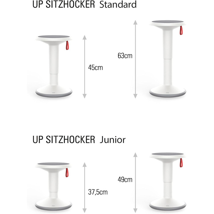 Ергономічний пуф Interstuhl UPis1 зі знімним ефектом гойдання, регульована висота, неслизьке дно та захист від перекидання - офісний пуф