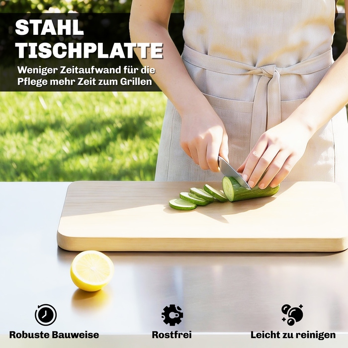 Візок кухонний на колесах з гачками, тримачем для паперових рушників та відром для сміття, нержавіюча сталь, 115 x 67,5 x 80,5 см, чорний