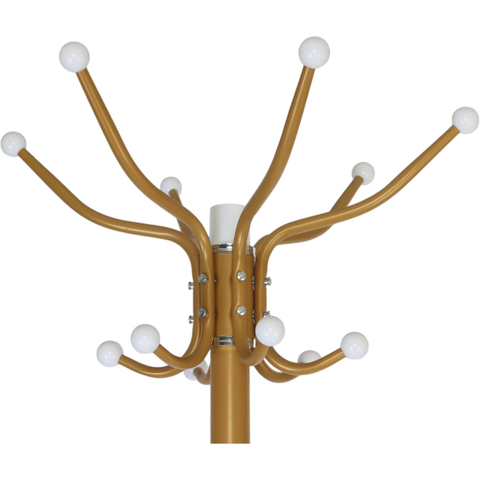 Стійка для одягу Relaxdays з підставкою для парасольки, 16 гачків, 176,5 x 36,5 см, мармурова основа, золота/біла