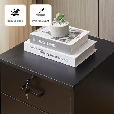 Тумба на колесах TUKAILAI з 3 висувними ящиками, з замком, для офісу, білого кольору