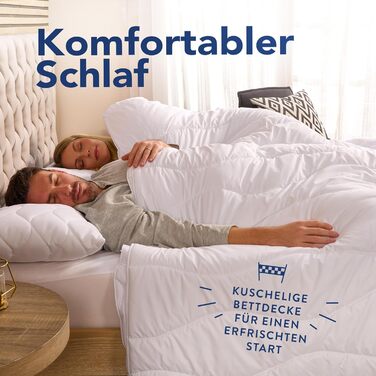 Чотирисезонна ковдра John Cotton 155x220 см - дихаюча 3-в-1 ковдра для літа та зими | Сертифікат Oeko-Test | Тепла ковдра | Ковдра 155 x 220 см