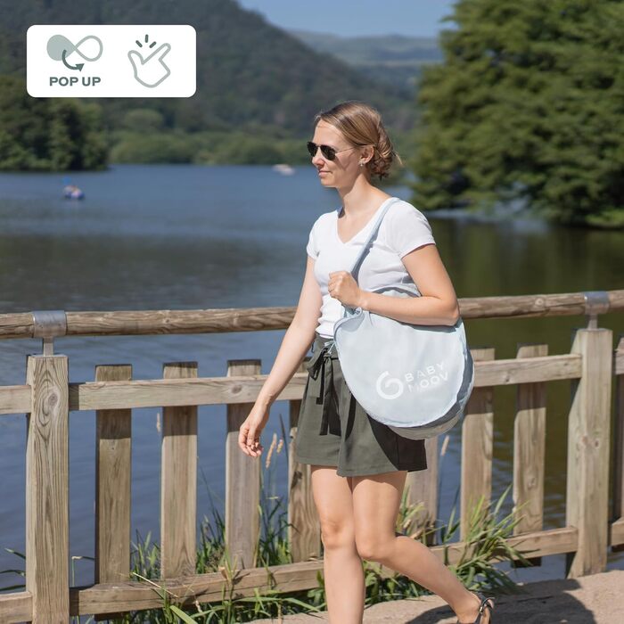 Дитячий намет Babymoov Strandmuschel 3-in-1 Aquani Marinière: матрац для плавання, басейн та ліжко для подорожей з UV-захистом SPF 50