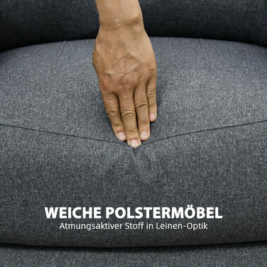 HOMCOM Recliner Ручна вантажопідйомність до 150 кг Льон Реклайнер для телевізора Реклайнер для телевізора з бічною ручкою та підставкою для ніг