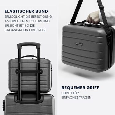 Чемодан для косметики/ручної поклажі WITTCHEN Globe Line | ABS, кодовий замок, 25 x 33 x 16,5 см, чорний | Підходить для Lufthansa, Eurowings, Ryanair, Condor, Discover Airlines