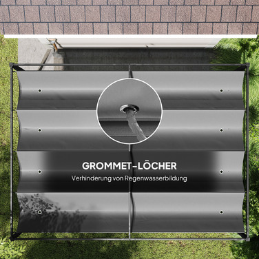 Пергола, міцний сонцезахист для саду, балкону, тераси, виготовлена з металу та пластику, захищена від ультрафіолету та вологи, темно-сірого кольору