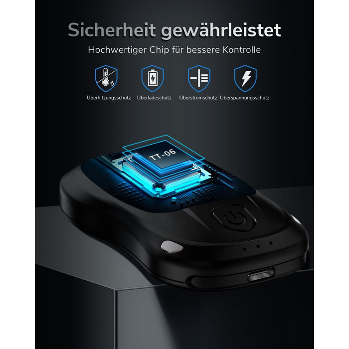 Електричний грієчка для рук, перезаряджуваний, USB, набір 2 шт. (сірий)