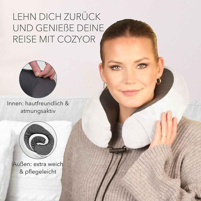 Набір для подорожей Cozyor 4 в 1: подушка для шиї, маска для сну, подушка для подорожей та ковдра 2 в 1, навушники, з кріпленням для рюкзака та валізи, червоний