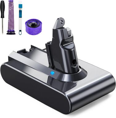 Змінна батарея EVARY 6000 мАг для Dyson V6, сумісна з DC62/DC58/DC59/DC61, в т.ч. 2 фільтри щітка