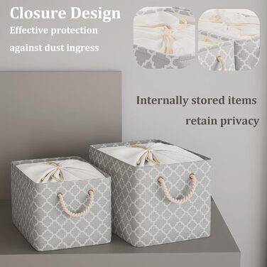 OUTBROS Коробки для зберігання 33 x 23 x 20 см, 3 шт. (Сірий, з мішком, ручка, складні)