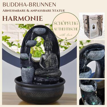 Водоспад Zen'Light Zimmerbrunnen Buddha Harmonie: фонтан Будди з LED-підсвічуванням, 40 см