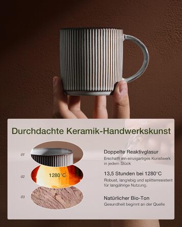 Набір тарілок Star 12 предметів для 4 осіб, керамічний посуд, стійкий до подряпин, для мікрохвильовки та посудомийної машини (димчастий синій, чашки 355 мл - 6 шт)