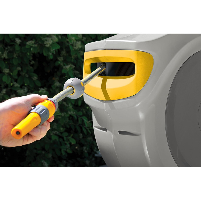 HOZELOCK Auto Reel 40m: Автоматичний шланг на котушці. Легка установка, шланг 40м, з розпилювачем та аксесуарами. 5 років гарантії. [2595R0000]