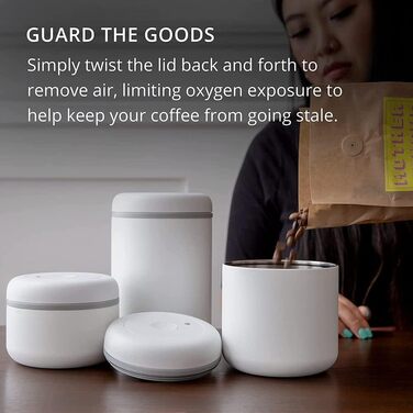 Контейнер Fellow Atmos для кави та продуктів 1.2 л, матовий білий, великий