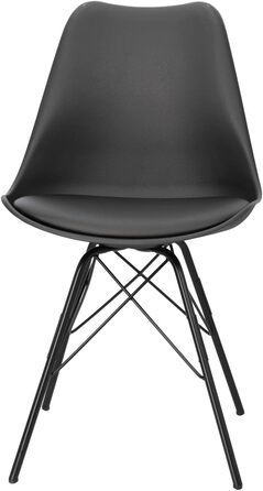 AC Design Furniture Emanuel: Комплект з 2-х обідніх стільців, чорний, PU/Метал, 48,5 x 85,5 x 54 см