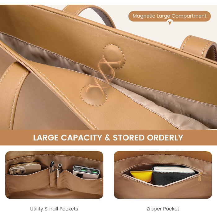 LOVEVOOK Сумка-шопер з натуральної шкіри, велика жіноча сумка на плечі, сумка-тоут, коричнева (чорно-коричнева, M)