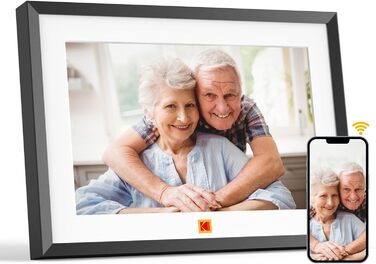 Цифровий фоторамка Kodak 10 дюймів з Wi-Fi, 32GB, IPS HD сенсорний екран, автоповорот, чорний