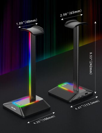 Нова підставка для гарнітури bee RGB із зарядним пристроєм USB-C і передачею даних, універсальна для всіх навушників