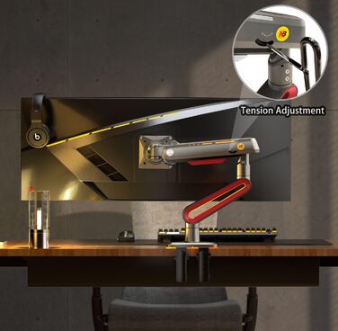 Кріплення для монітора NB Ergonomic RGB, 32-60 дюймів, для широких моніторів, до 20 кг, VESA 75/100 мм (червоний)