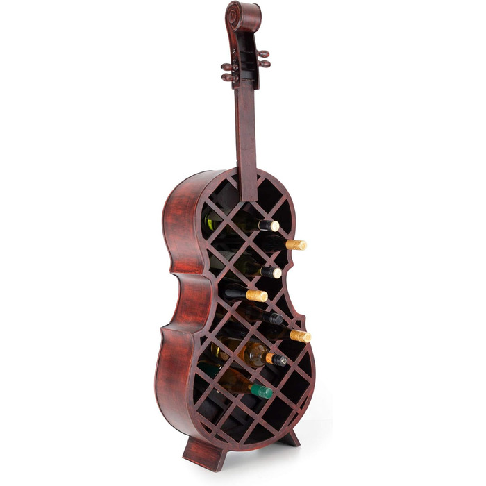 Стеллаж для вина Stradivino на 21 пляшку: дерев'яний винний ретро-стенд, ручної роботи, висота 135 см