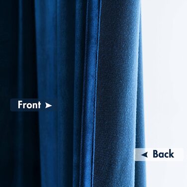 Оксамитові штори MIULEE, 2 шт., непрозорі щільні штори, наскрізні штори, оксамитові щільні штори, розсувні штори для спальні, вітальні (Ш x В) (140 х 225 см, Павиний синій)