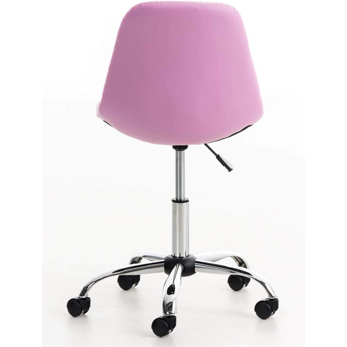Офісне крісло Emil від CLP: регульована висота, поворотний механізм, штучна шкіра, білий/рожевий