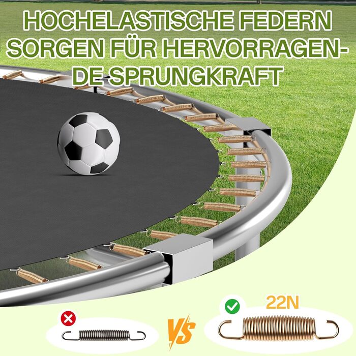 Батут JUMMICO вуличний з сіткою безпеки 183 см, кольоровий - комплект з аксесуарами для монтажу