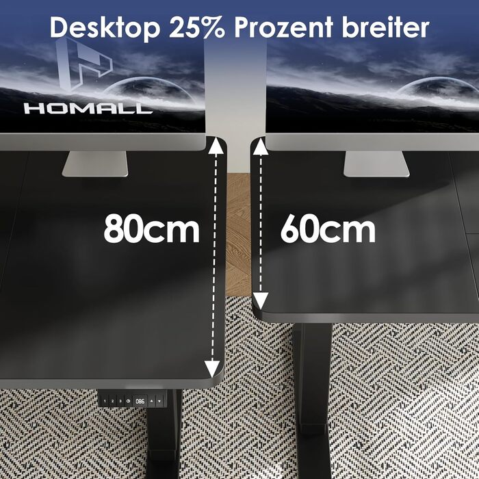 Регульований стіл Homall 140x70 см, електричний, з пам'яттю, для комп'ютера, білий