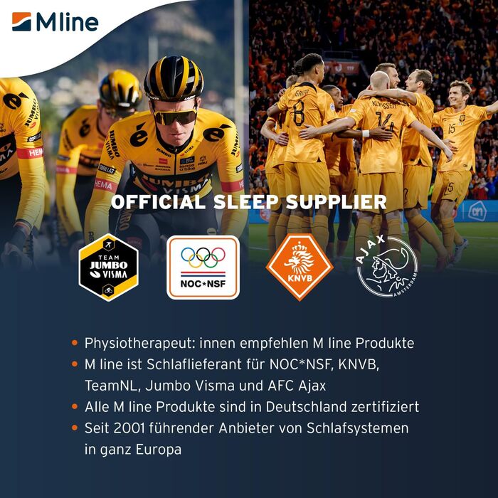 Подушка M LINE Athletic для шиї та спини - ортопедична подушка для сну на боці з дизайном 