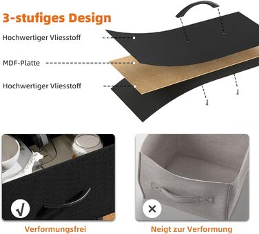 Комод Somdot з висувними ящиками для спальні, вітальні, передпокою з LED-підсвічуванням та розетками (2 AC, 1 USB, 1 Type-C), 5 тканинних ящиків, білий, 29T x 66,5B x 70,5H cm (Чорний, 29T x 99B x 70.5H cm (8 ящиків))