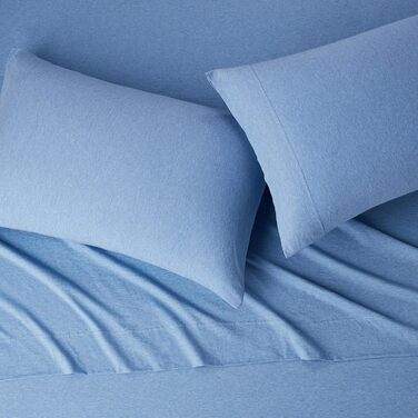 Предмети трикотажу, для двоспальних ліжок однотонний (небесно-блакитний, king, комплект простирадл), 4