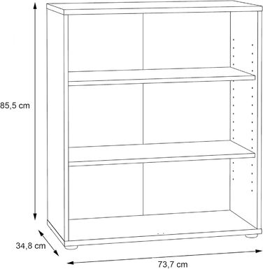 Полиця для нової кімнати Дубова книжкова шафа Sonoma Modern - 73,7x85,5x34,8 см (ШxВxГ) - Шафа з стоячою полицею - Albus.Seventeen Кабінет Вітальня 09- Полиця V5
