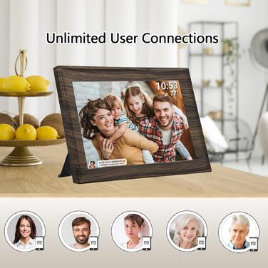Цифровий фоторамка Frameo з Wi-Fi, 32GB, 10.1 дюйма, сенсорний екран, автоповорот, датчик руху, Frameo App для обміну фотографіями з будь-якого місця