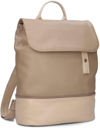 Два жіночих рюкзака Jana JR13 рюкзак сумочка 7 літрів, спортивно-елегантний вигляд двоколірний, розмір DIN-A4, високоякісна м'яка штучна шкіра, підкладка для спинки, основне відділення на блискавці (ліщина)