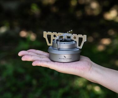 iBasingo Titan Alkoholkocher Spirit Herd з кріпленням - портативний газовий пальник для кемпінгу, пікніків та трекінгу Ti2001C