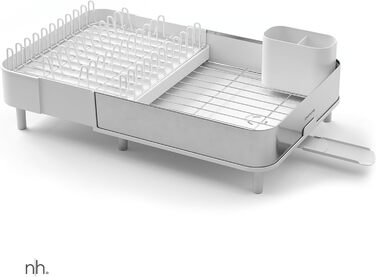 Сушарка для посуду висувна з нержавіючої сталі біла | сучасний мінімалістичний дизайн