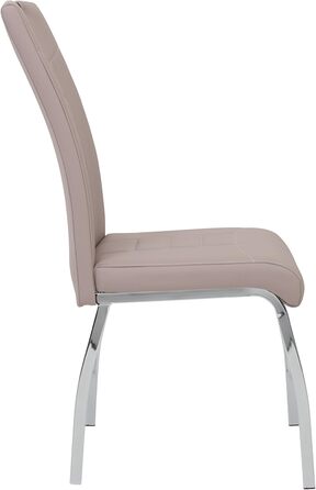 Набір з 4-х стільців для їдальні Hela Tische Andrea, штучна шкіра Cappuccino, хромоване металеве підстав'я, 100x43x64 см