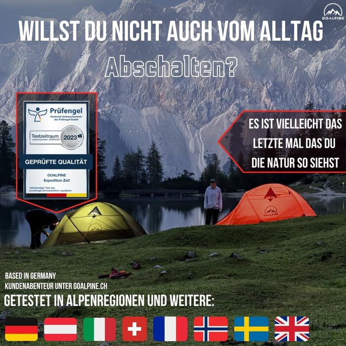 Намет GOALPINE ESKAPADE II 2-місний, водонепроникний 4000 мм, ультралегкий для походу, гірського туризму та велотуризму, 3-4 сезони, зелений