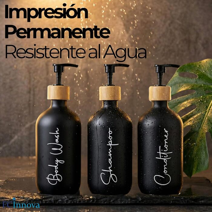 Набір дозаторів для мила в ванну кімнату, матовий чорний, 500 мл, 3 шт. для гелю та шампуню, з воронкою, елегантний та практичний