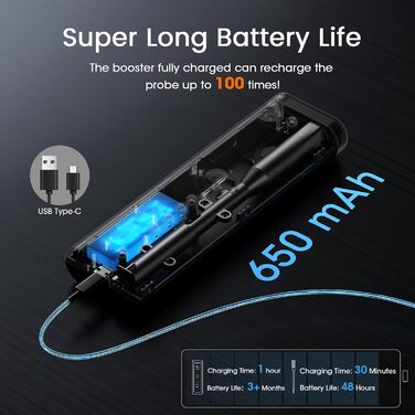 Беспроводной термометр для мяса DOQAUS 158m Bluetooth, IPX7, для гриля, духовки, мангала, аэрофритюрниці, чорний