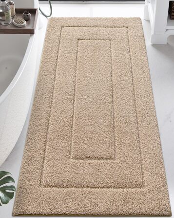 Килимок для ванної кімнати DEXI, преміум-якість, м'який, вбираючий, з антиковзаючою основою, 40,6 x 61 см, бежевий
