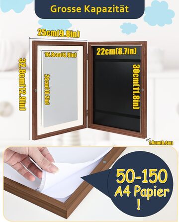 Рамка для дитячих малюнків Ciscle A3, A4 (2 шт.) - дерев'яна, для творчості, в школу та додому