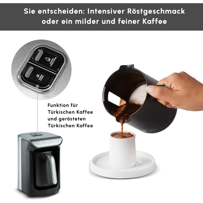 Кавомашина KARACA Hatır для приготування турецького кави з функцією обсмажування, 535W, сірий метал
