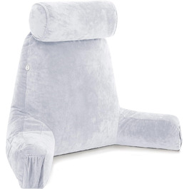 Подушка для чоловіків - сіра, велика, для читання та відпочинку в ліжку з підлокітниками. Висока спинка, преміум піна з пам'яті, знімна подушка для шиї на еластичному шнурі. Середня оригінальна версія | Темно-зелений |