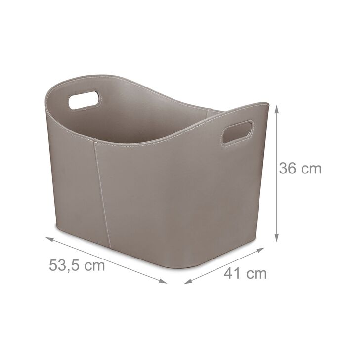 Кошик для дров Relaxdays сірого кольору з штучної шкіри