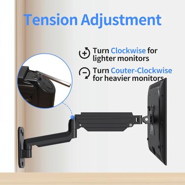 Кріплення для монітора Suptek, 13-32 дюйми, LED/LCD/TV, до 9 кг, газ-амортизатор, регулювання висоти, нахил, поворот, VESA 75/100